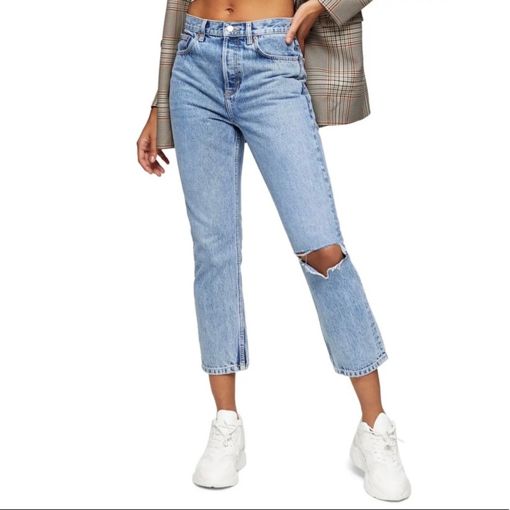 Topshop Chicago Crop Slim Straight Jeans Size 25